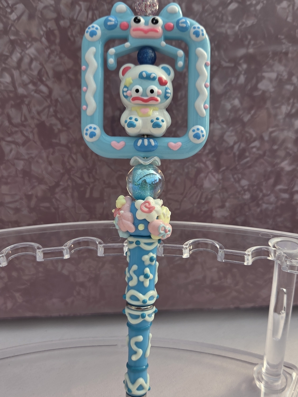 Blue Kawaii Hangy Claw Machine Handpainted Pen